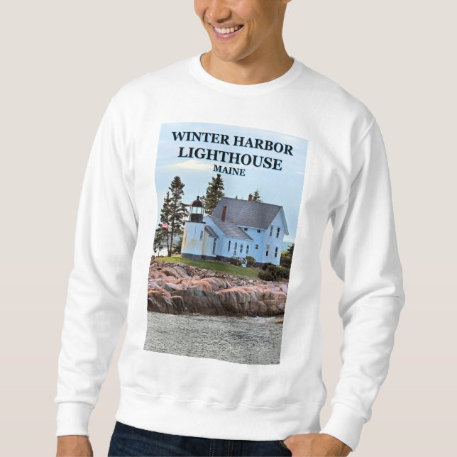 Winter Harbour Lighthouse, Maine Sweatshirt (Framsida)