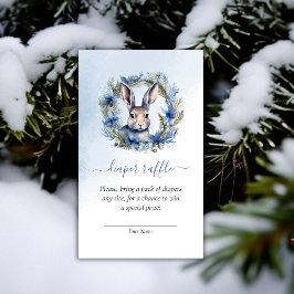 Winter Hare Baby Shower Diaper Raffle Tilläggskort