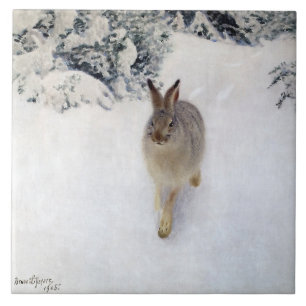 Winter Hare (Kanin), Bruno Liljefors Kakelplatta