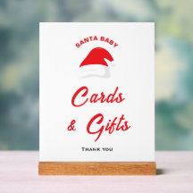 Winter Hat Santa Baby Shower Card & presentations-