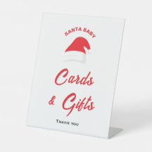 Winter Hat Santa Baby Shower Card & presentations-