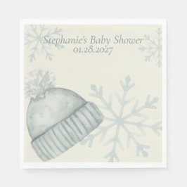 Winter Hat Snowflake Baby Shower Napkins Pappersservett
