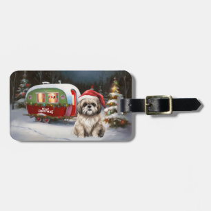 Winter Havanese Caravan jul Äventyr Bagagebricka