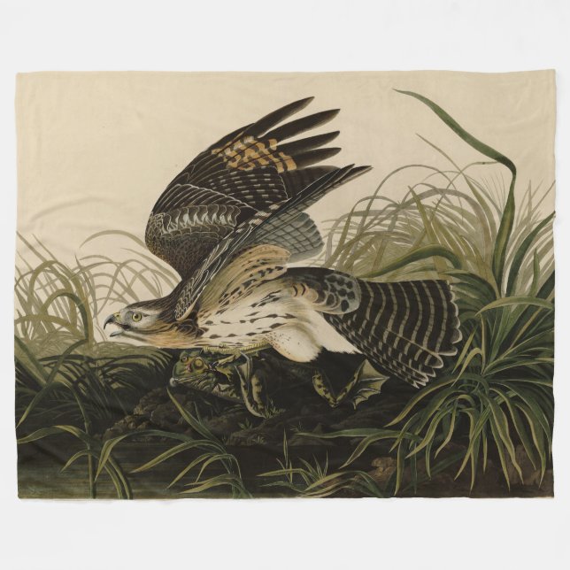 Winter Hawk, John James Audubon's Birds of America Fleecefilt (Framsidan (Horisontell))