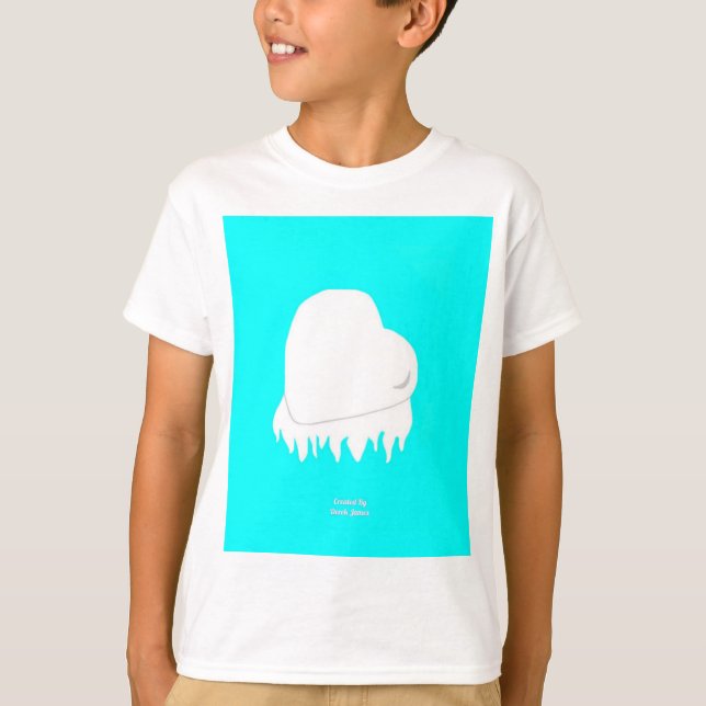 Winter Heart Boys White Basic T Shirt (Framsida)