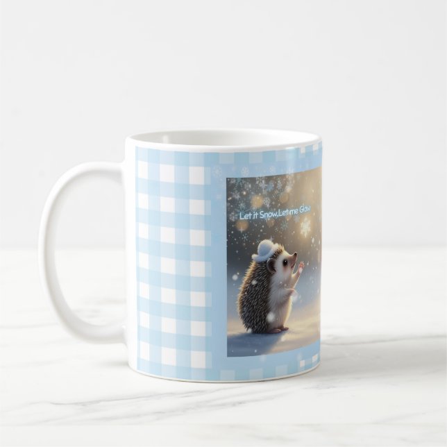 Winter Hedgehog Mug – Cute Snowflake  Kaffemugg (Vänster)