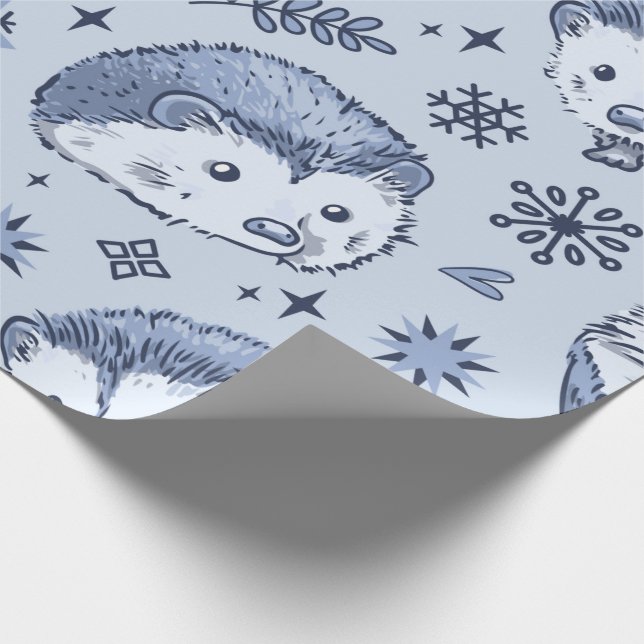 Winter Hedgehog Wrapping Papper Presentpapper (Hörn)