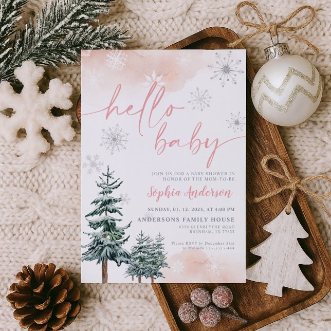 Winter Hej Baby, Baby Shower Inbjudningar (Skapare uppladdad)