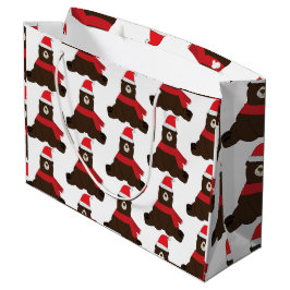 Winter Helgdag Brown Bear Large Gift Bag