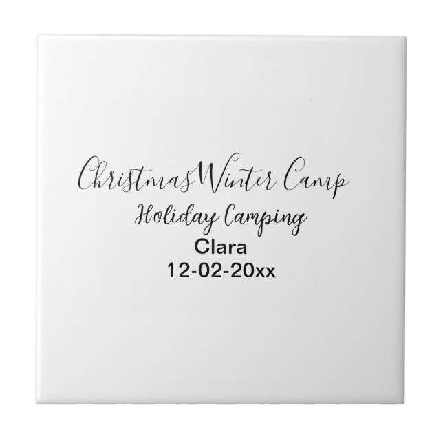 Winter helgdag camping-anpassningsbar lägg till na kakelplatta (Framsidan)