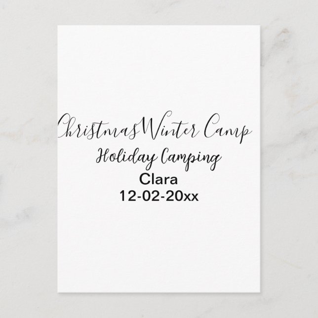 Winter helgdag camping-anpassningsbar lägg till na vykort (Framsida)