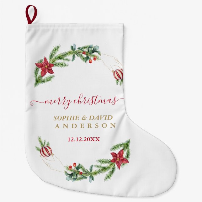 Winter Helgdag Cones jul jul Bollar Bröllop Stor Julstrumpa (Framsidan)