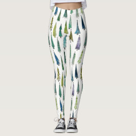 Winter Helgdag Evergreen Träd Leggings