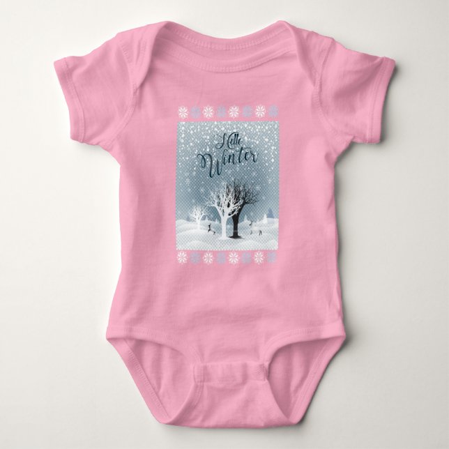 Winter Helgdag Fairy Tale Fantasy Snowy Forest T Shirt (Framsida)