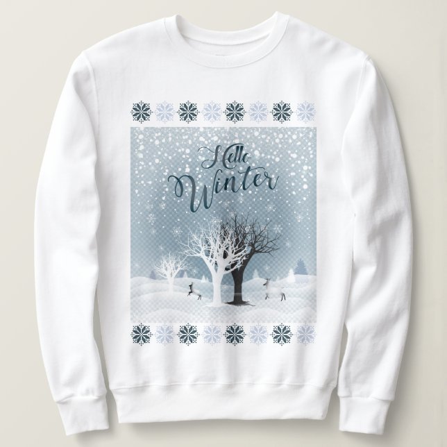Winter Helgdag Fairy Tale Fantasy Snowy Forest T Shirt (Design framsida)