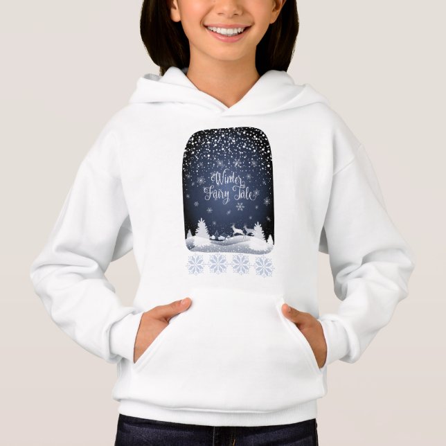 Winter Helgdag Fairy Tale Fantasy Snowy Forest T Shirt (Framsida)