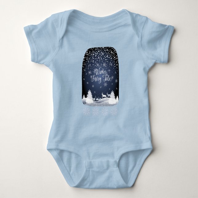 Winter Helgdag Fairy Tale Fantasy Snowy Forest T Shirt (Framsida)