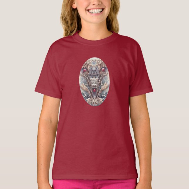 Winter Helgdag Girls T-Shirt (Framsida)