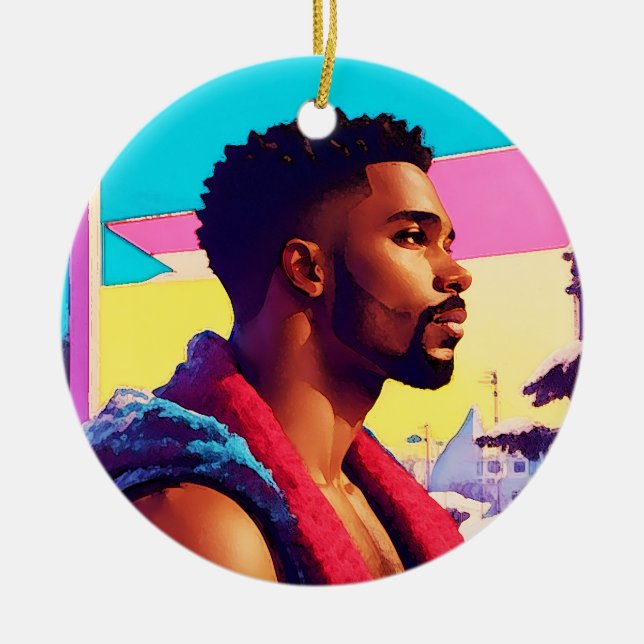 Winter Helgdag Hunk 01 Julgransprydnad Keramik (Framsidan)