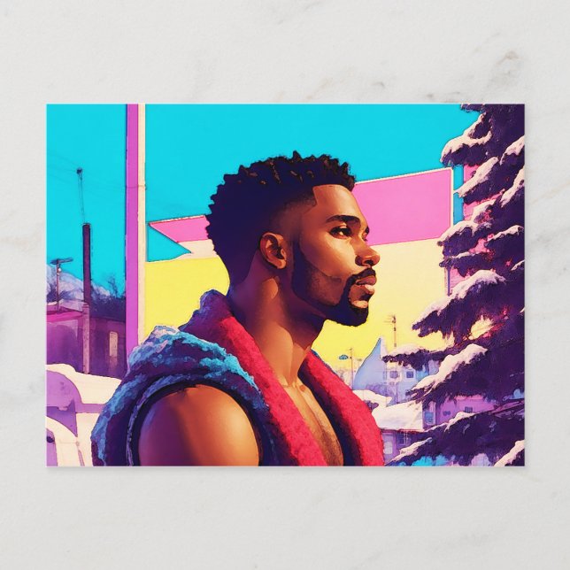 Winter Helgdag Hunk 01 Vykort (Framsida)