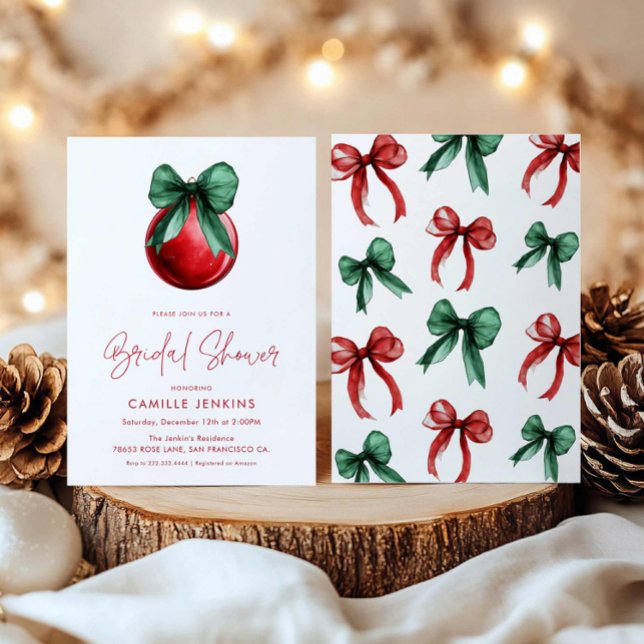 Winter Helgdag Inbjudningskort för möhippan (Festive Winter Bridal Shower Invite)