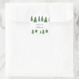 Winter Helgdag Land Beauty Fyrkantigt Klistermärke