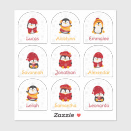 Winter Helgdag Name Stickers Klistermärken