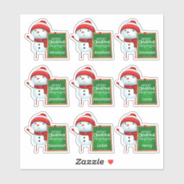 Winter Helgdag Name Stickers Klistermärken