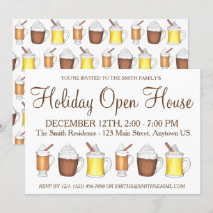 Winter Helgdag Open House Hett Cocoa Rum Egg Nog Inbjudningar