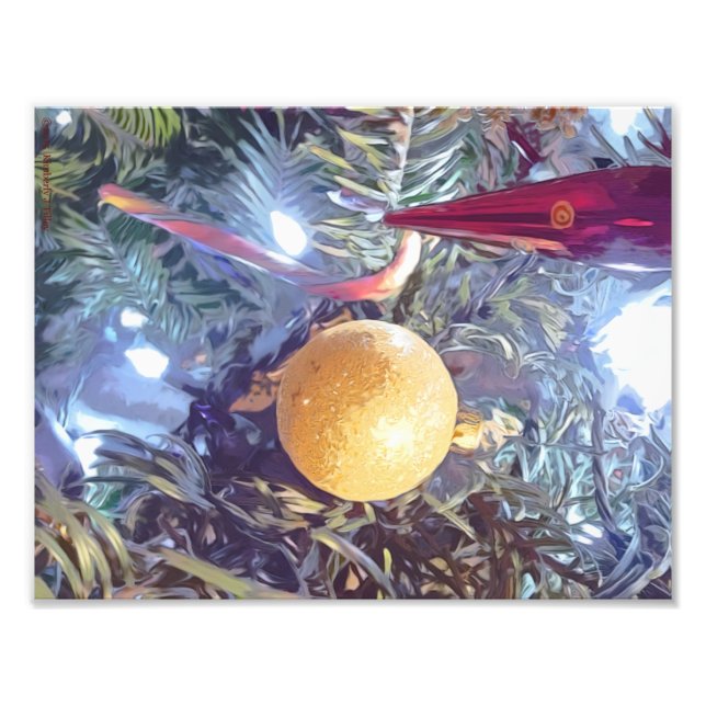Winter-Helgdag-ornament Fototryck (Framsidan)