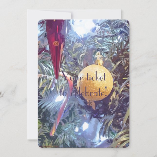 Winter-Helgdag-ornament Inbjudningar (Framsida)