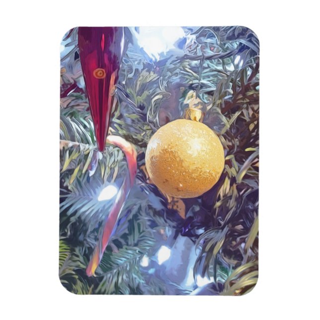 Winter-Helgdag-ornament Magnet (Vertikal)