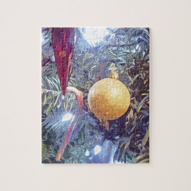 Winter-Helgdag-ornament Pussel (Vertikal)