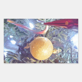 Winter-Helgdag-ornament Rektangulärt Klistermärke