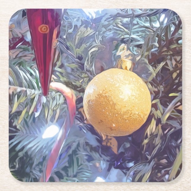 Winter-Helgdag-ornament Underlägg Papper Kvadrat (Framsidan)