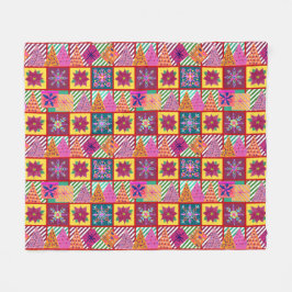 Winter Helgdag Patchwork Fleecefilt