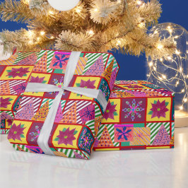 Winter Helgdag Patchwork Presentpapper