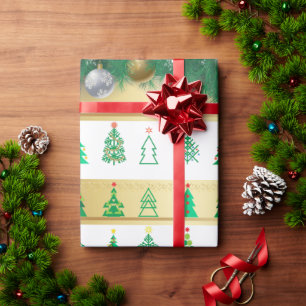Winter Helgdag presenterar Dekoration Jul Fir Träd Presentpapper