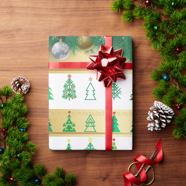 Winter Helgdag presenterar Dekoration Jul Fir Träd Presentpapper (Julgåva)