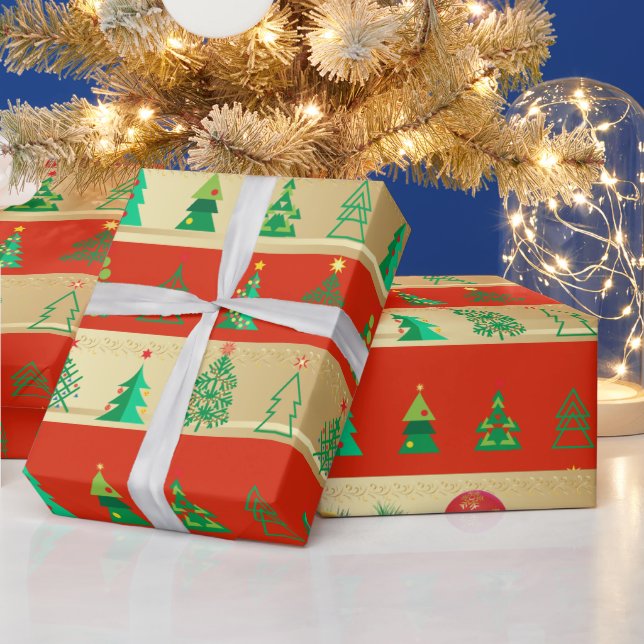 Winter Helgdag presenterar Dekoration Jul Fir Träd Presentpapper (Helgdagar)