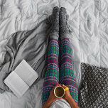 Winter-helgdag trikå mönster leggings<br><div class="desc">Winter helgdag sticked mönster, </div>