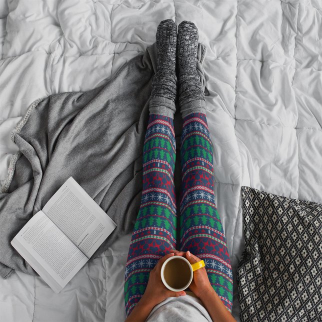 Winter-helgdag trikå mönster leggings (Skapare uppladdad)