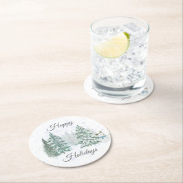 Winter Helgdag Underlägg Papper Rund