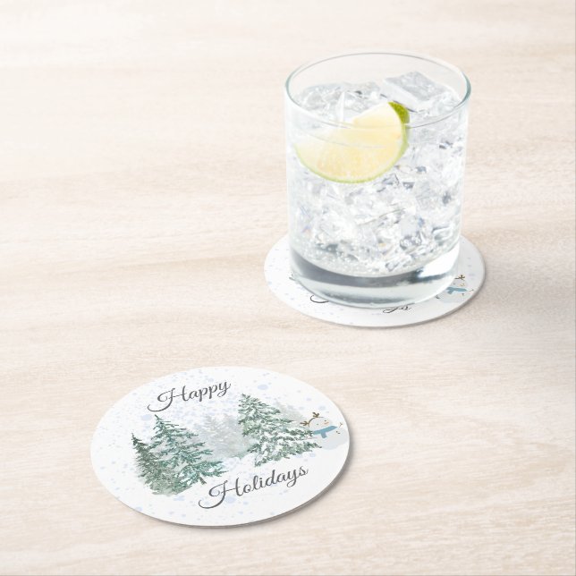 Winter Helgdag Underlägg Papper Rund (Insitu)