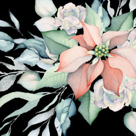 Winter Helgdag Watercolor Rosa Poinsettia Shower Inbjudningar