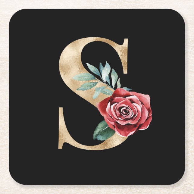 Winter helgdagar initialer brev S Underlägg Papper Kvadrat (Framsidan)