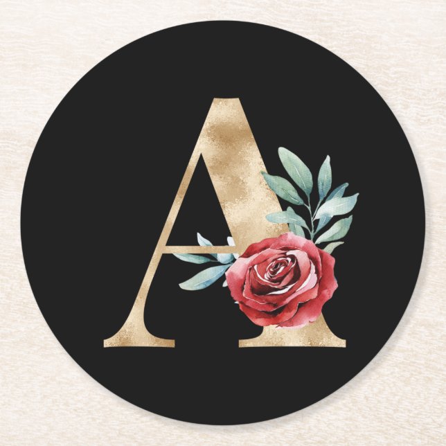 Winter helgdagar initialer underlägg brev A Papper Rund (Framsidan)