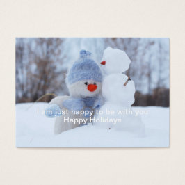 Winter Helgdagar Snögubbe Hälsning Visitkort