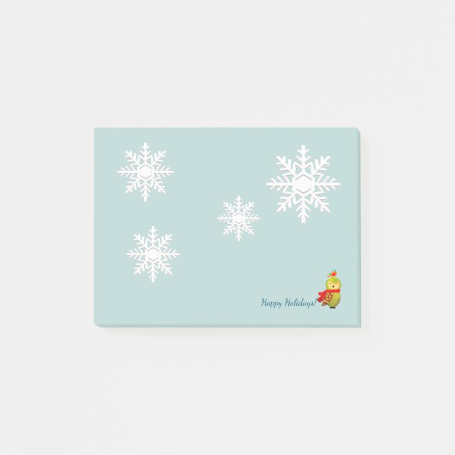 Winter Helgdagar Uggla Post-it Block (Framsida)
