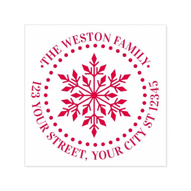 Winter Helgdagars Snowflake Snö Namn Returadress Självfärgande Stämpel (Design)
